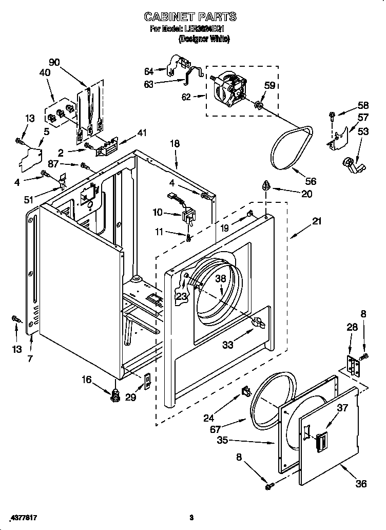 Whirlpool LER3624EQ1 cabinet diagram