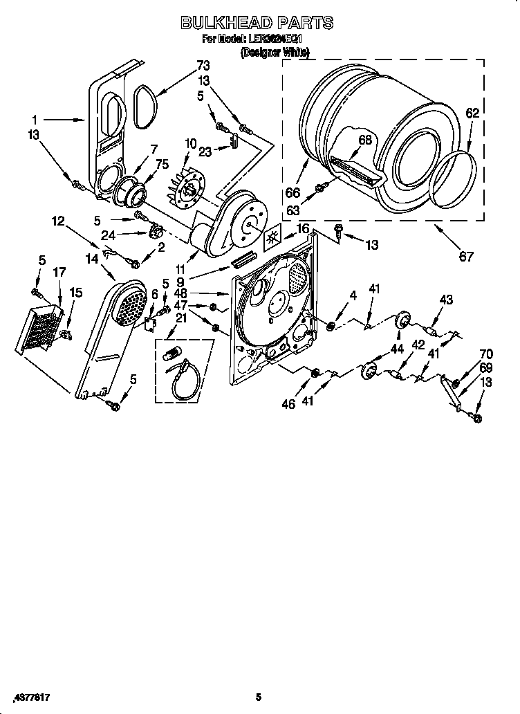 Whirlpool LER3624EQ1 bulkhead components diagram