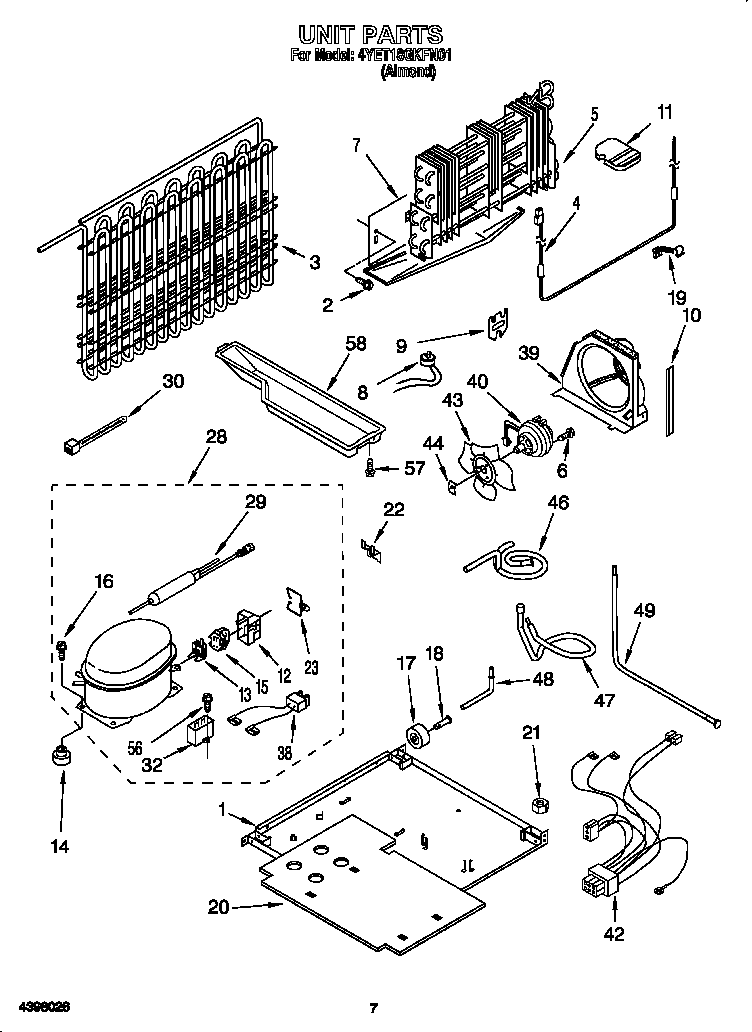 Whirlpool 4YET18GKFN01 unit diagram