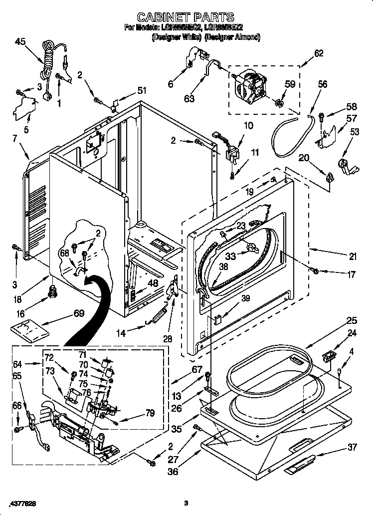 Whirlpool LGR8858EZ2 cabinet diagram