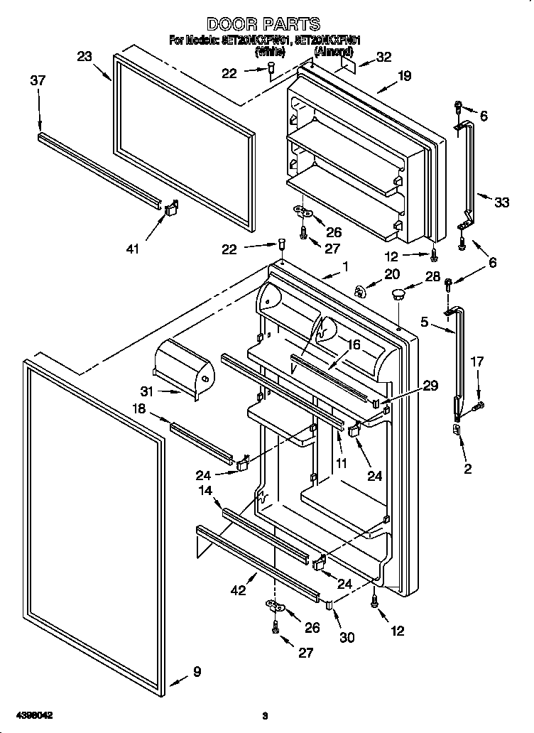 Whirlpool 8ET20NKXFN01 door diagram