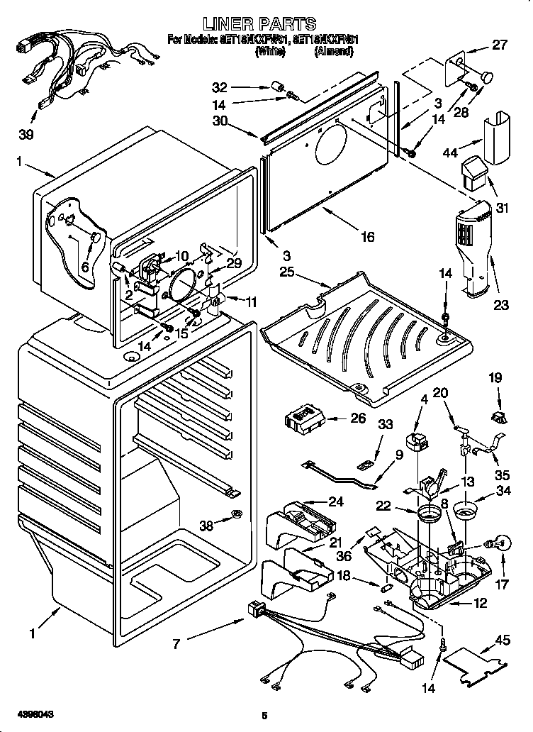 Whirlpool 8ET18NKXFW01 liner diagram