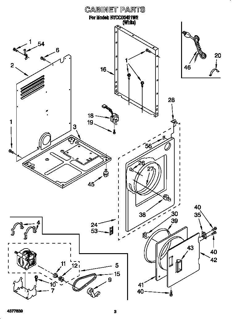 Whirlpool BYCCD3421W2 cabinet diagram