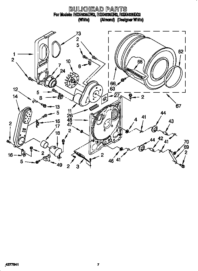 Roper RGX4635EQ2 bulkhead diagram