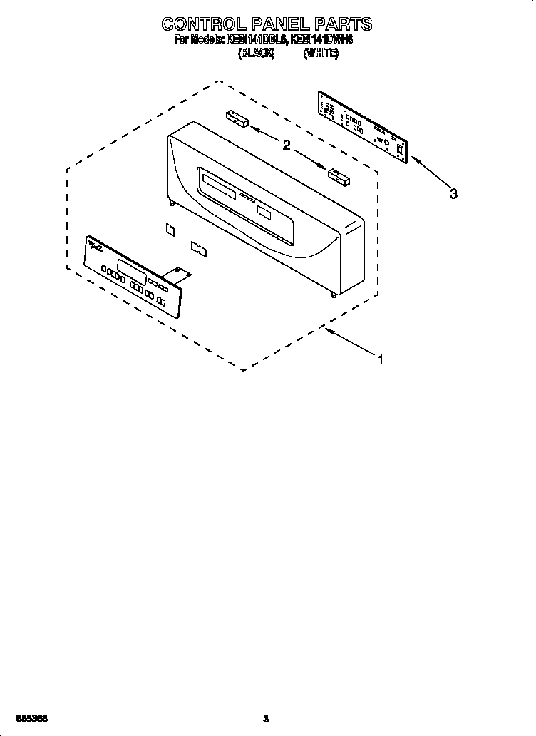 KitchenAid KEBI141DWH6 control panel diagram