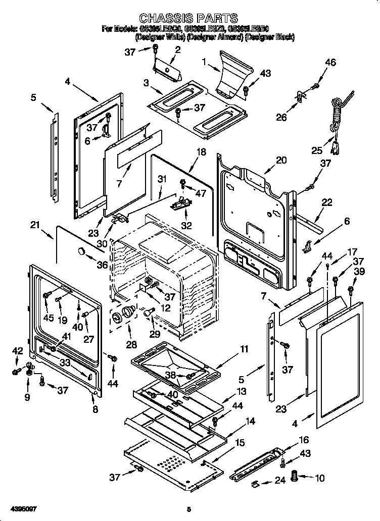 Whirlpool GS395LEGZ0 chassis diagram