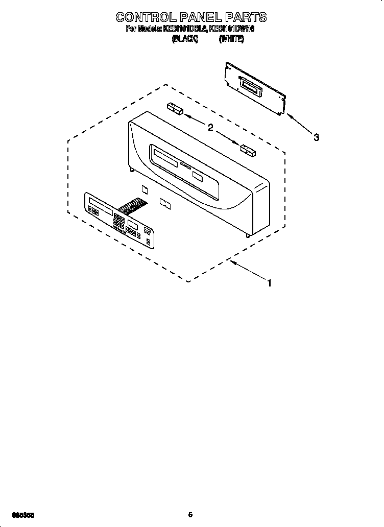 KitchenAid KEBI101DBL6 control panel diagram