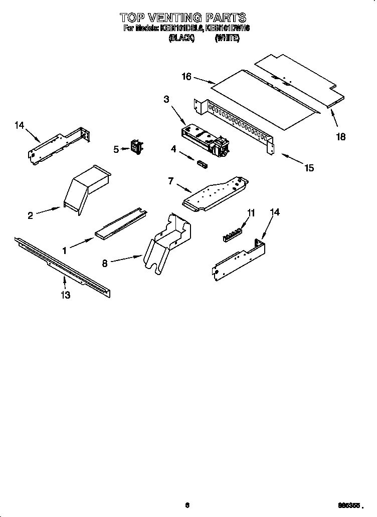 KitchenAid KEBI101DBL6 top venting diagram