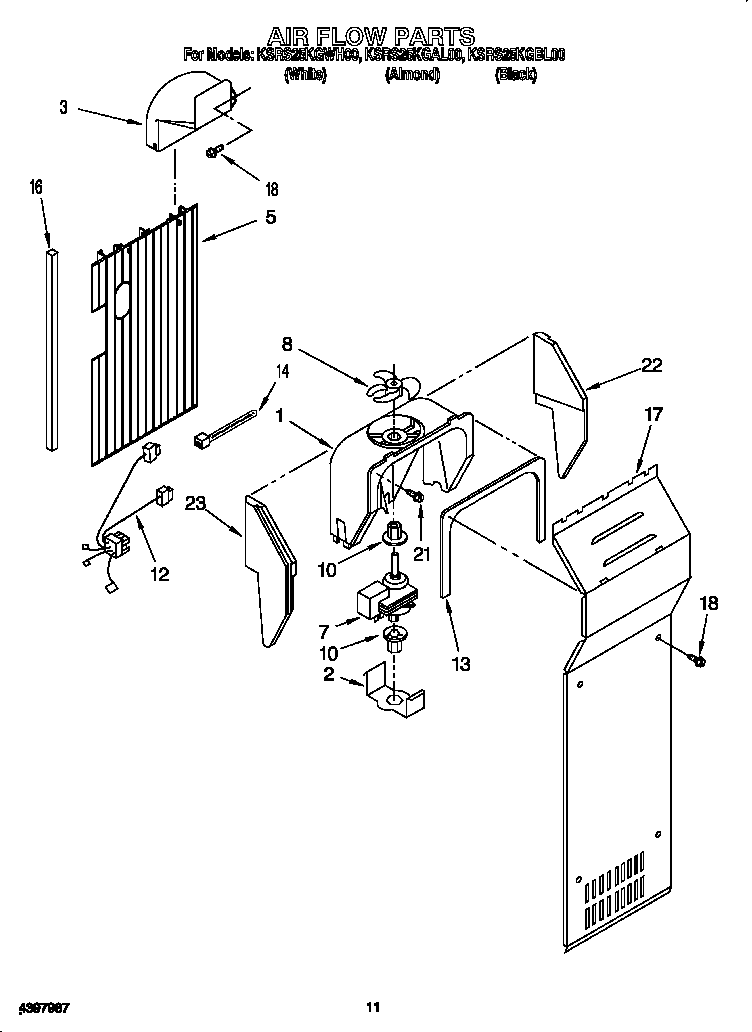 KitchenAid KSRS25KGAL00 air flow diagram