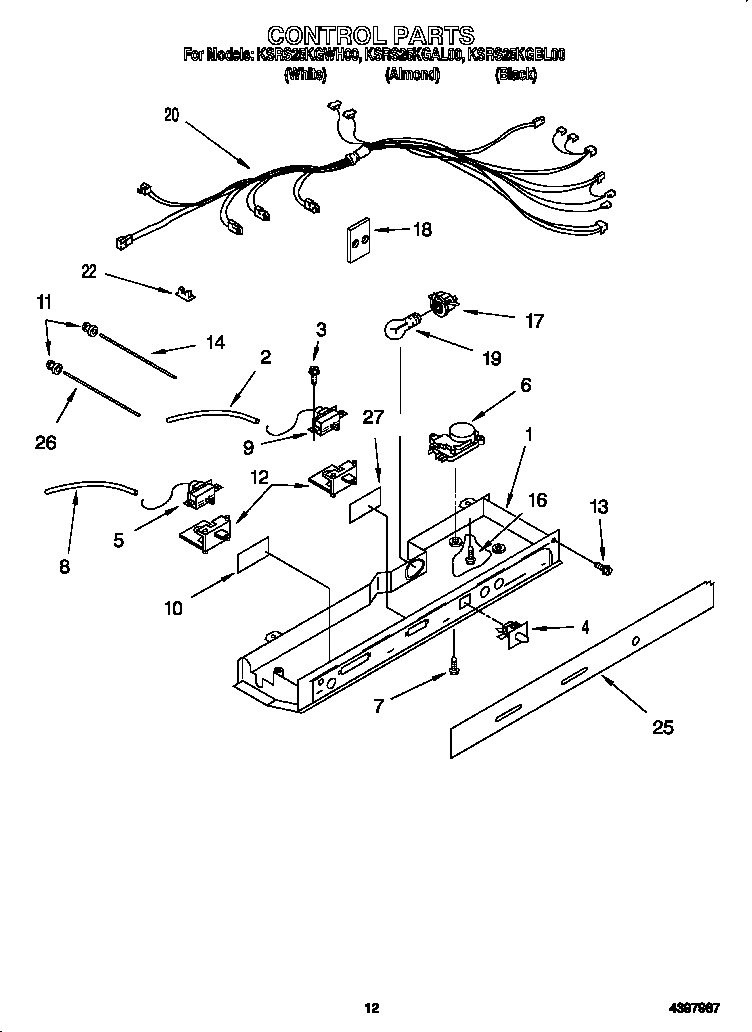 KitchenAid KSRS25KGAL00 control diagram