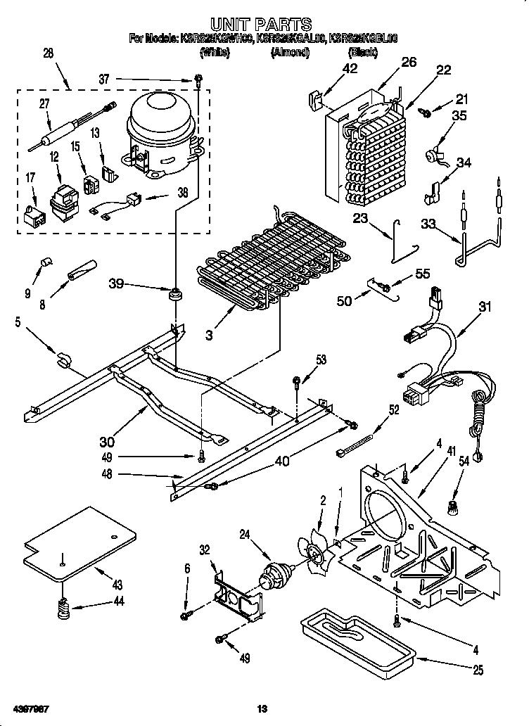 KitchenAid KSRS25KGAL00 unit diagram