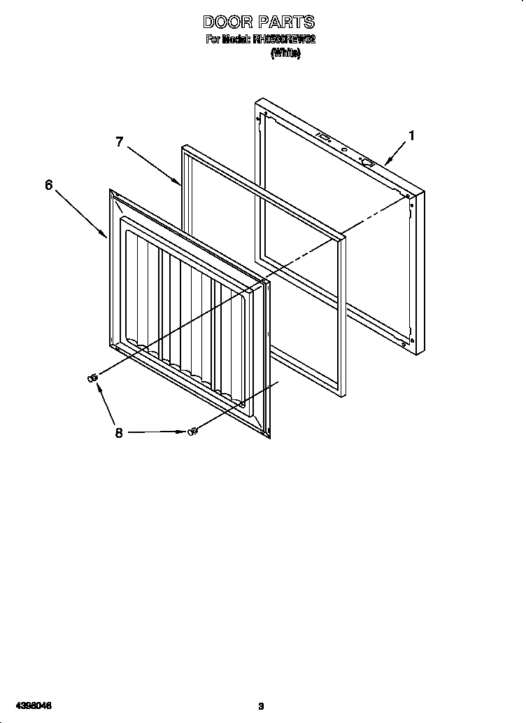 Roper RH0500REW02 door diagram
