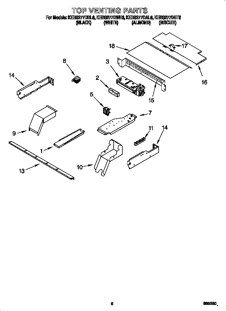 KitchenAid KEBS277DAL6 top venting diagram