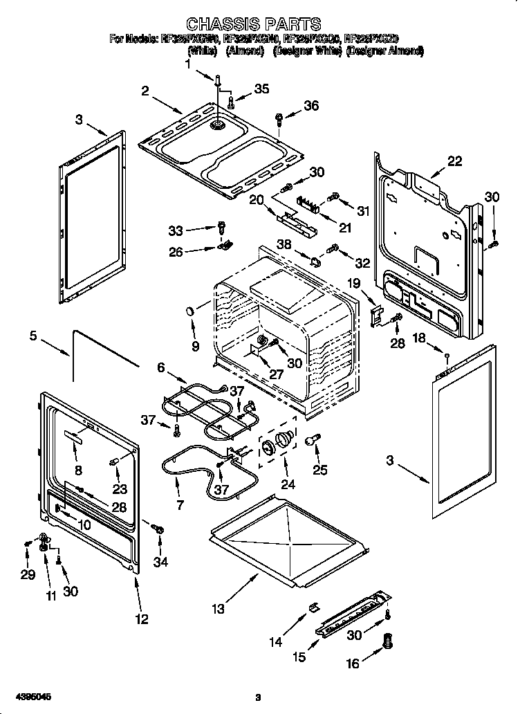 Whirlpool RF325PXGW0 chassis diagram