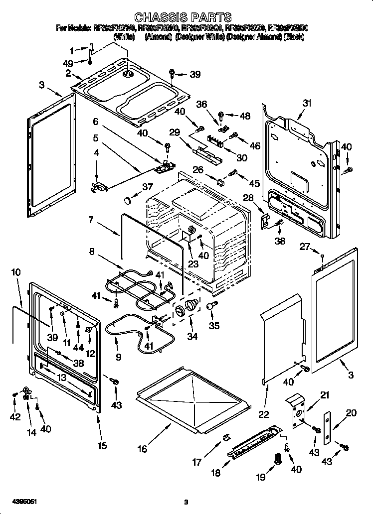 Whirlpool RF385PXGQ0 chassis diagram