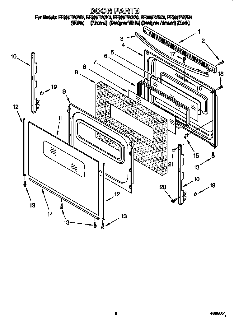Whirlpool RF385PXGQ0 door diagram