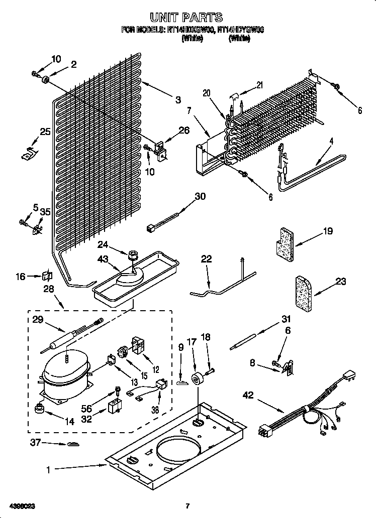 Roper RT14HDXGW00 unit diagram