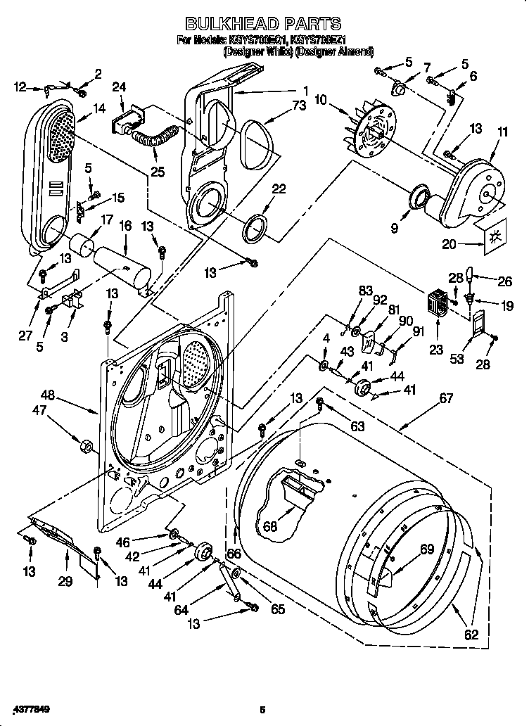 KitchenAid KGYS700EQ1 bulkhead diagram