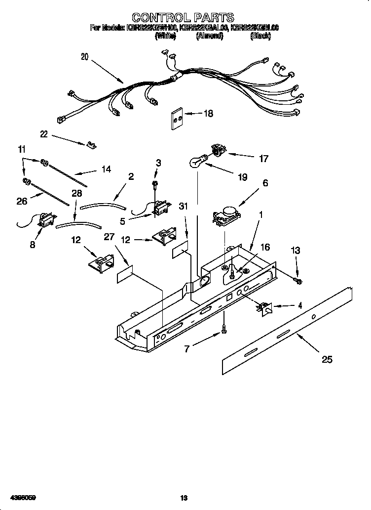 KitchenAid KSRS22KGWH00 control diagram