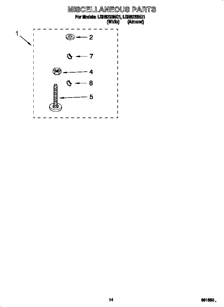 Whirlpool LSR8233EQ1 miscellaneous diagram