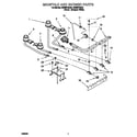 Whirlpool SS385PEEB3 manifold and burner diagram