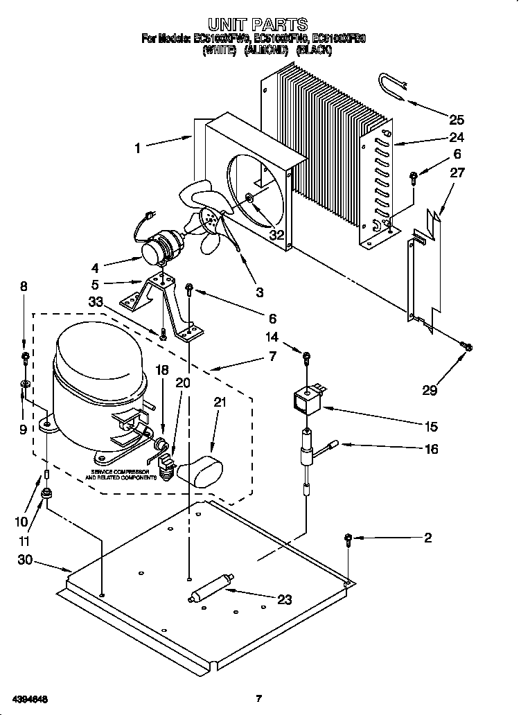Whirlpool EC5100XFB0 unit diagram