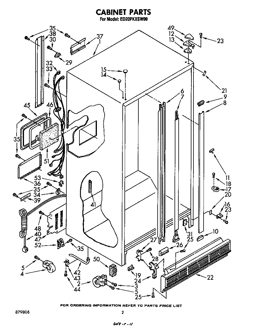 Whirlpool ED20PKXSN00 cabinet diagram
