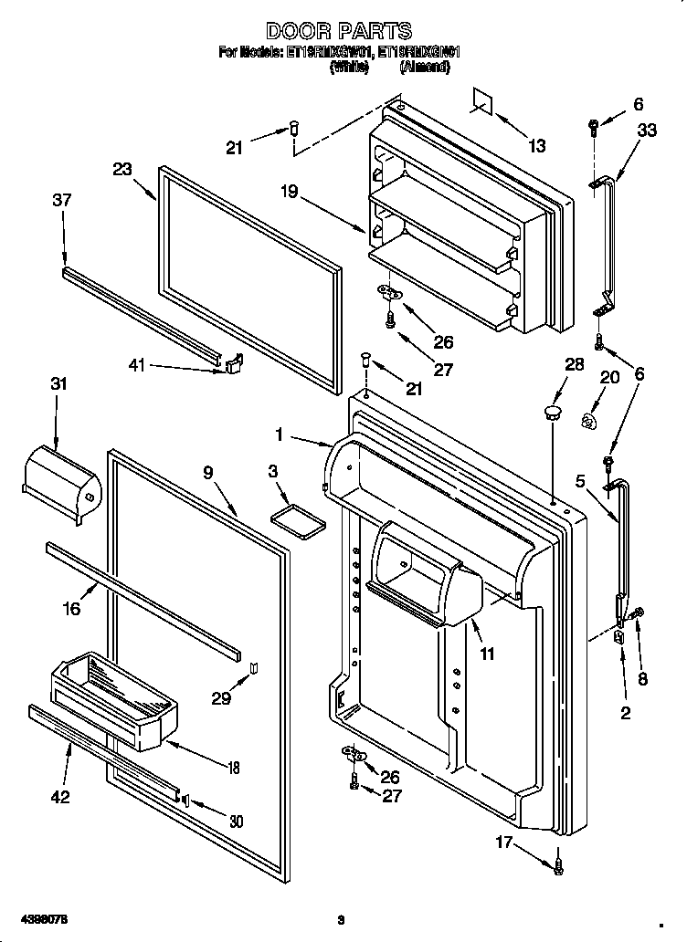 Whirlpool ET19RMXGN01 door diagram