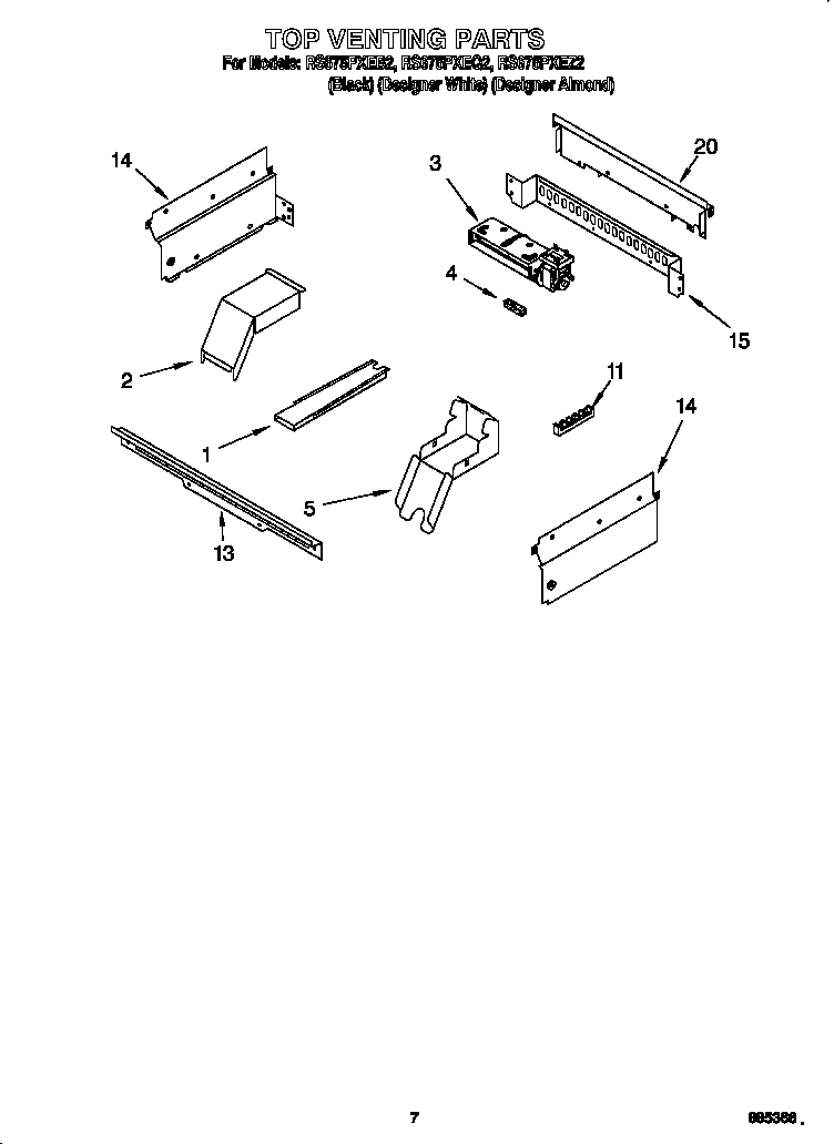 Whirlpool RS675PXEQ2 top venting diagram