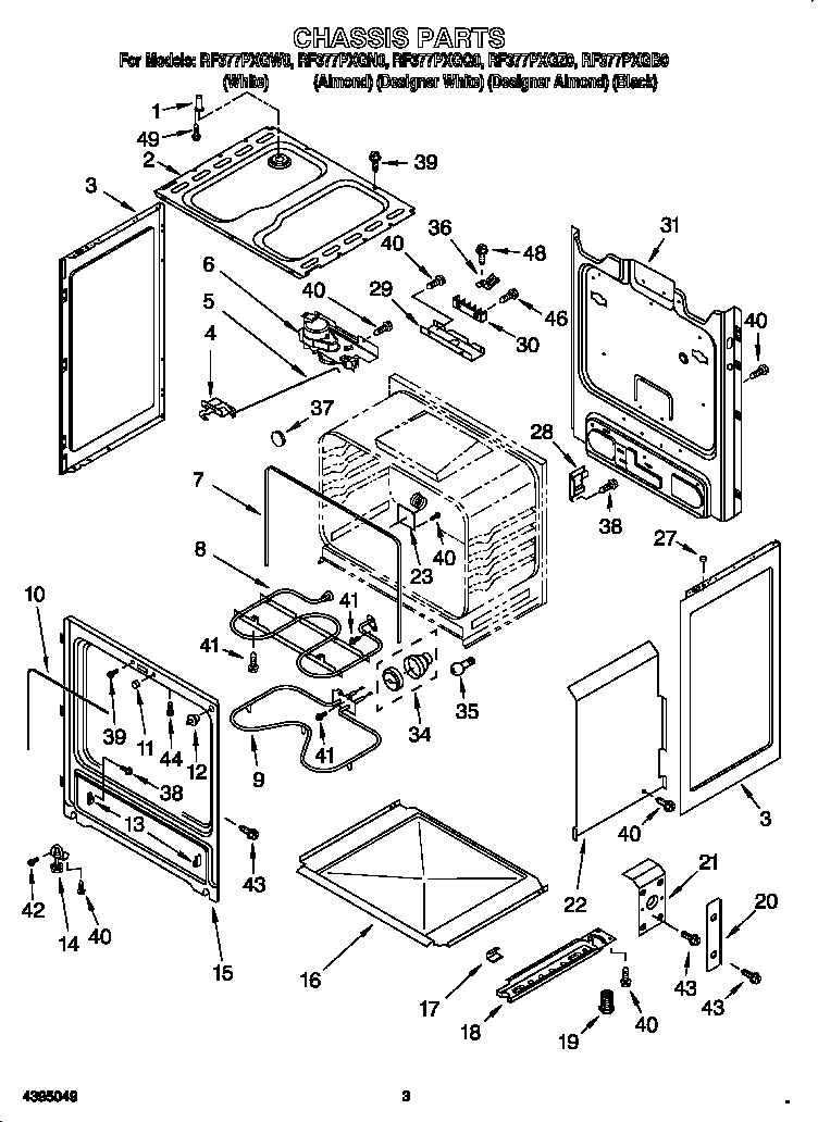 Whirlpool RF377PXGN0 chassis diagram
