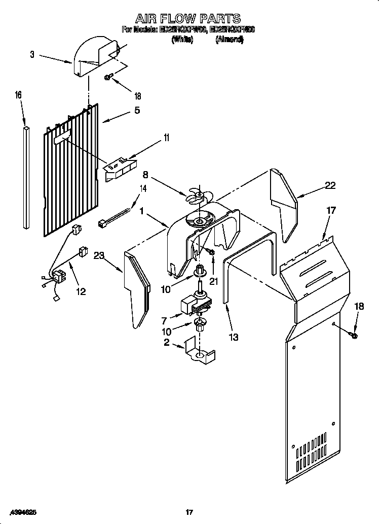 Whirlpool ED25RQXFN00 airflow diagram