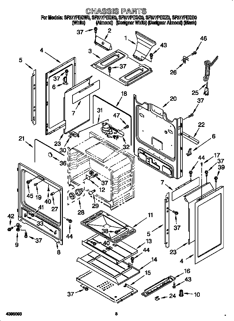 Whirlpool SF377PEGW0 chassis diagram