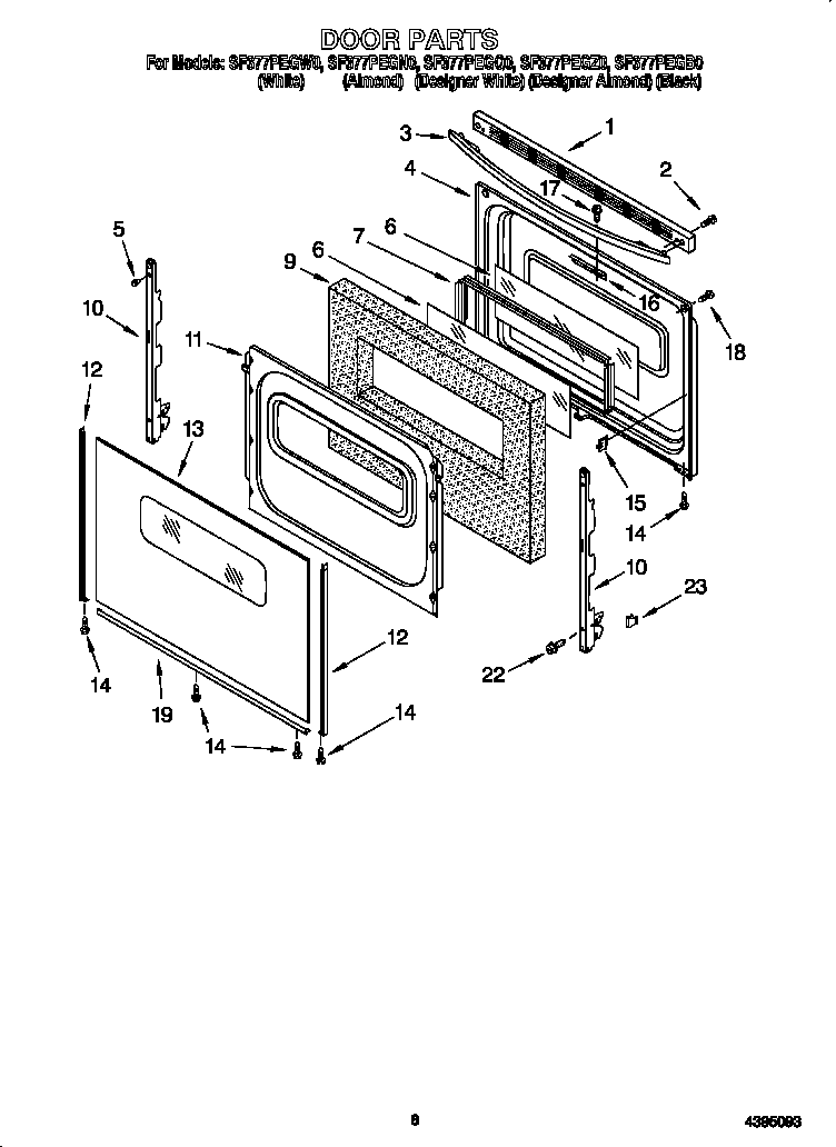 Whirlpool SF377PEGW0 door diagram