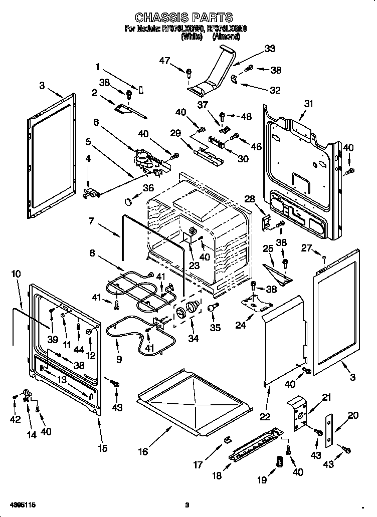 Whirlpool RF376LXGN0 chassis diagram