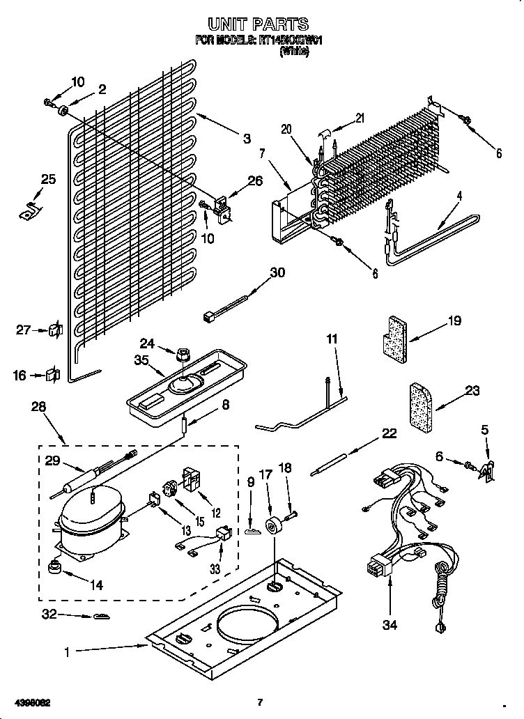 Roper RT14BKXGW01 unit diagram