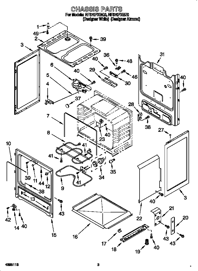 Whirlpool RF370PXGZ0 chassis diagram