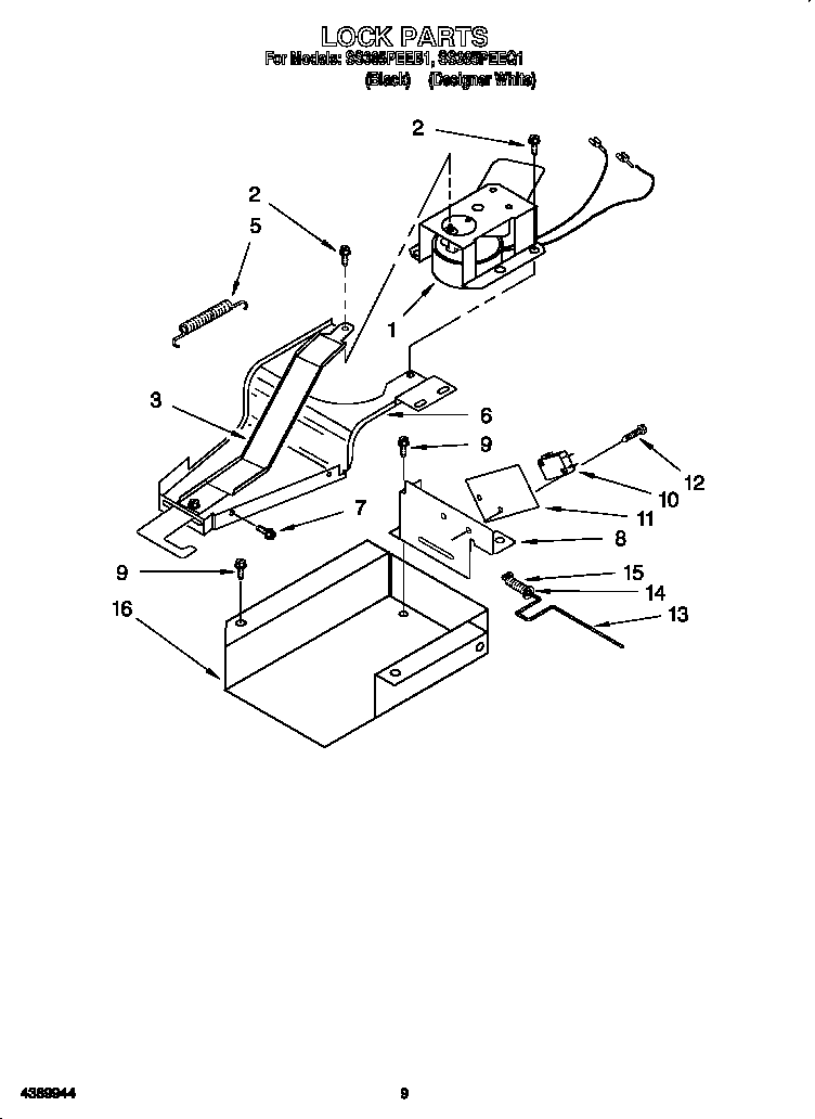 Whirlpool SS385PEEB1 lock diagram