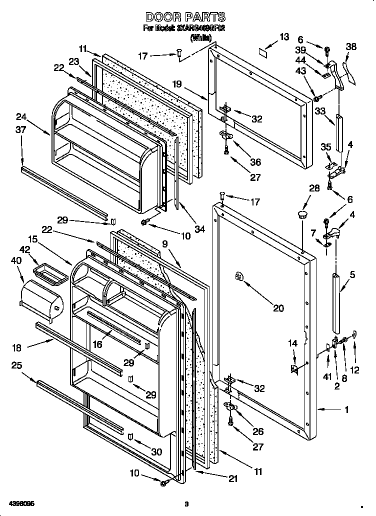 Whirlpool 3XARG468GF02 door diagram