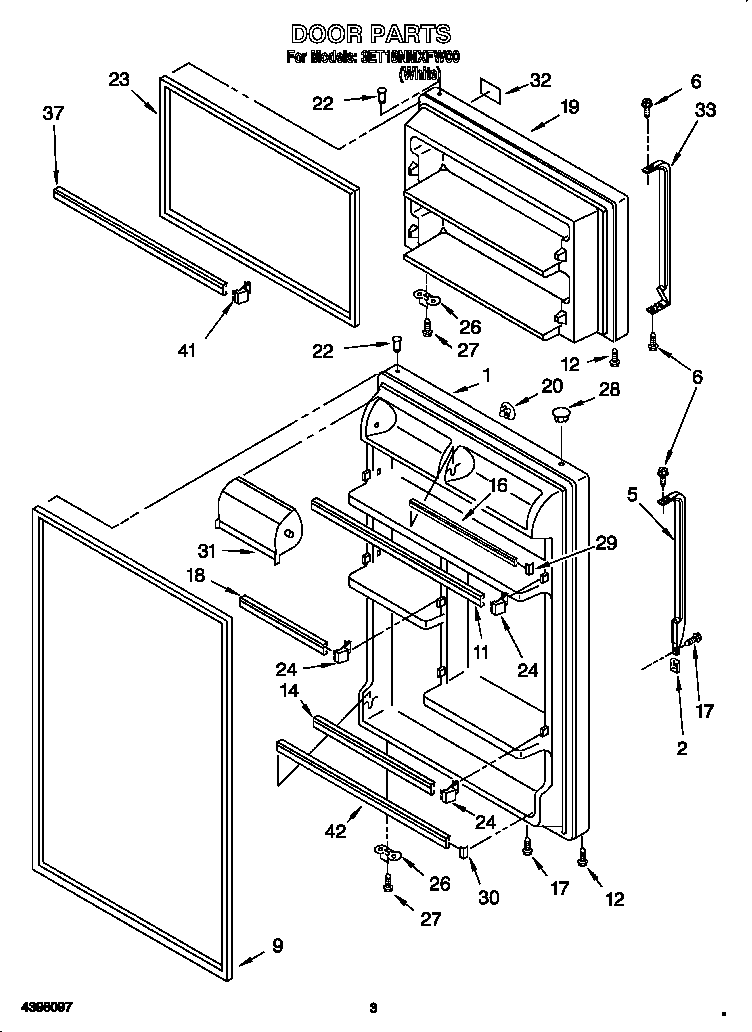 Whirlpool 3ET18NMXFW00 door diagram