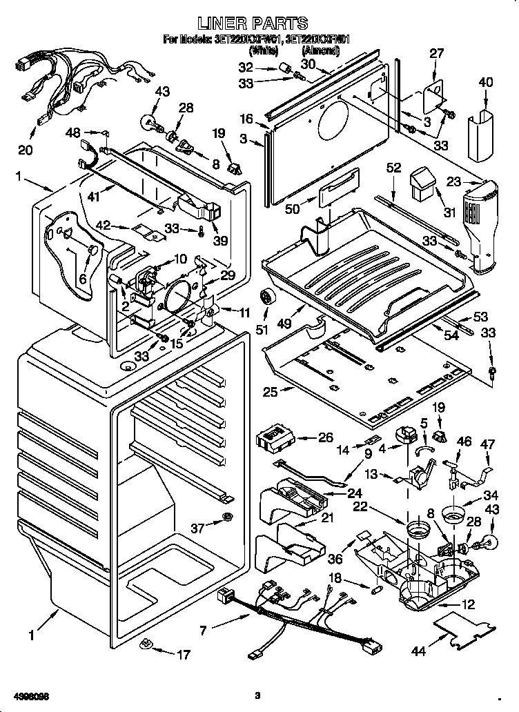Whirlpool 3ET22DKXFN01 liner diagram