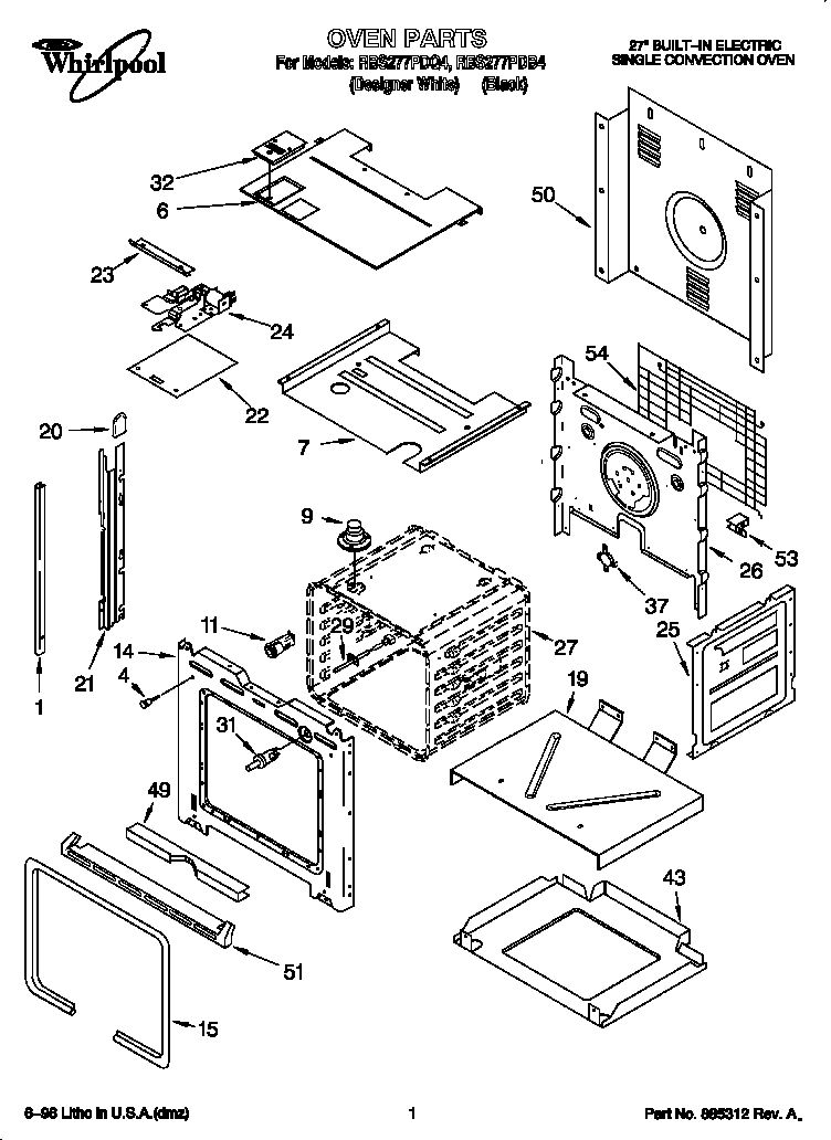 Whirlpool RBS277PDQ4 oven diagram