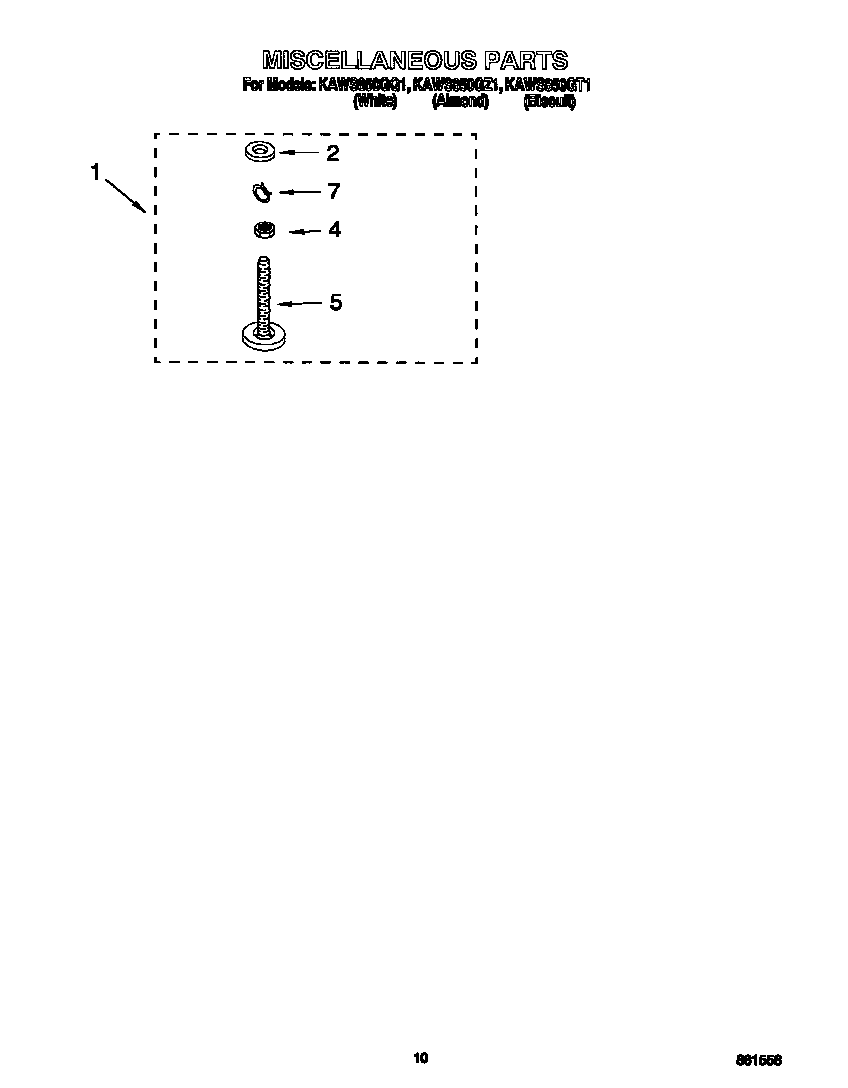 KitchenAid KAWS850GZ1 miscellaneous diagram