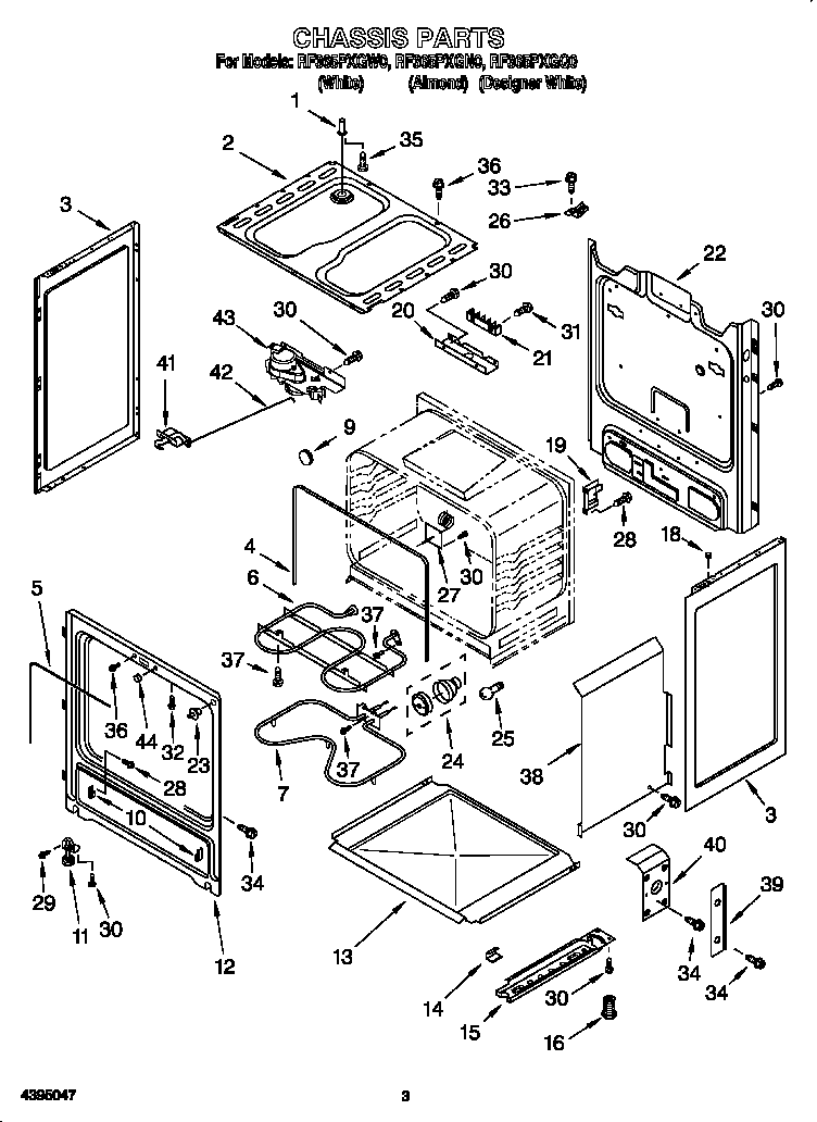 Whirlpool RF365PXGN0 chassis diagram