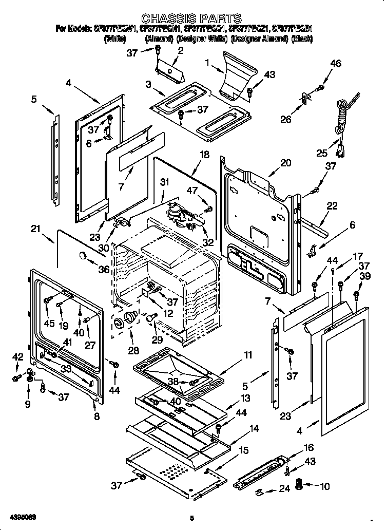 Whirlpool SF377PEGZ1 chassis diagram