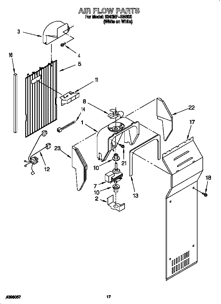 Whirlpool 8340NFSBS00 air flow diagram
