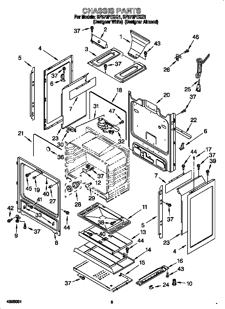 Whirlpool SF370PEGQ1 chassis diagram