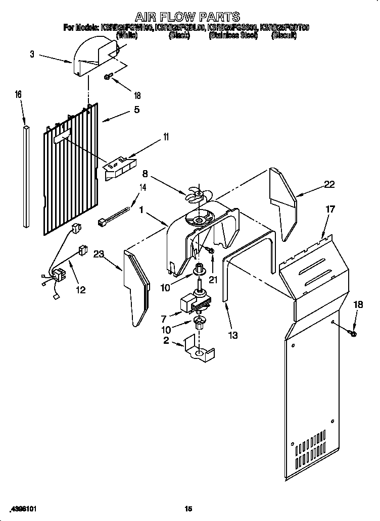 KitchenAid KSRB25FGSS00 air flow diagram