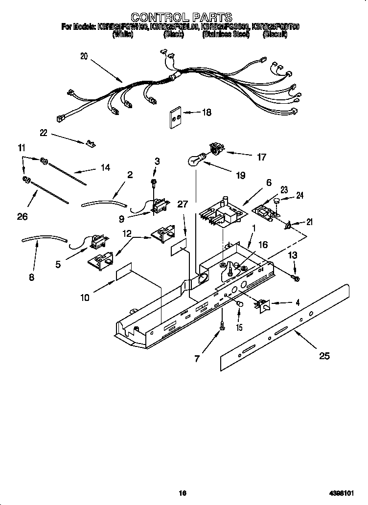 KitchenAid KSRB25FGSS00 control diagram