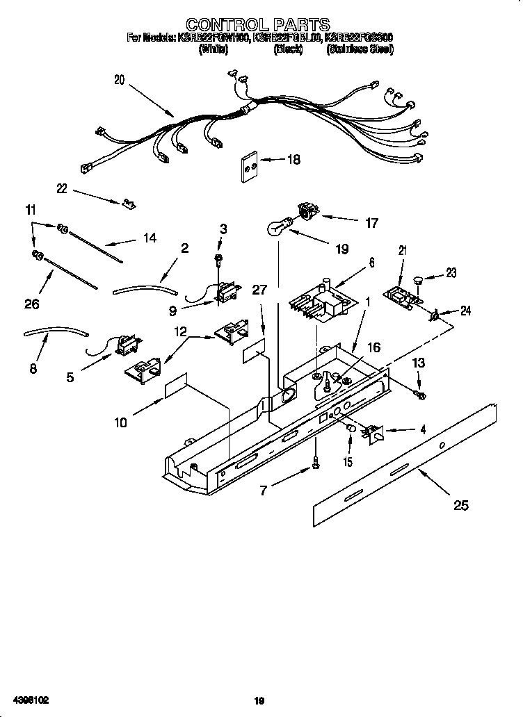 KitchenAid KSRB22FGWH00 control diagram