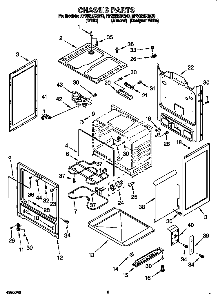 Whirlpool RF362BXGW0 chassis diagram